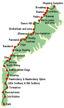 Cotswold Way Route - Chipping Campden to Bath